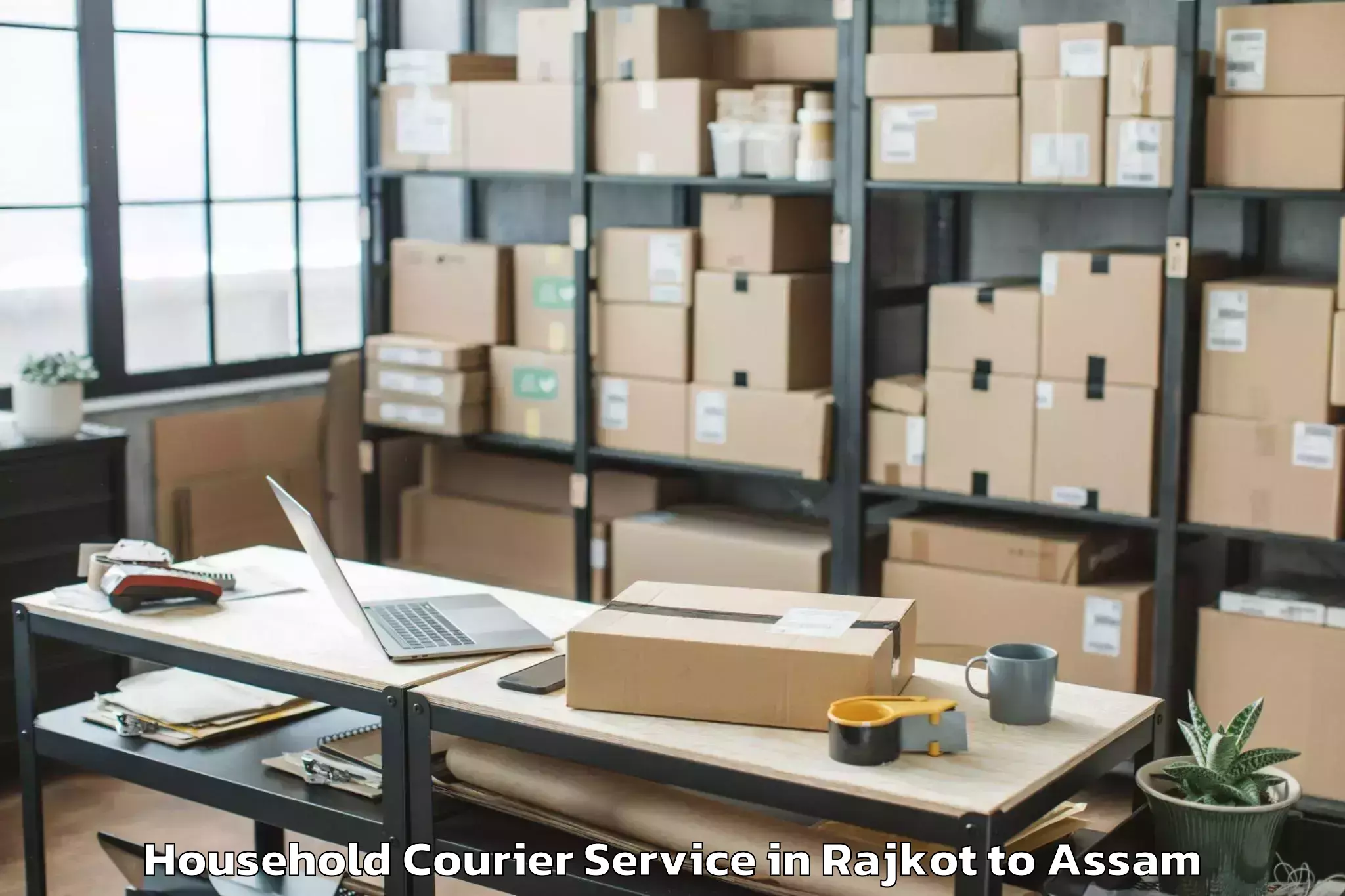 Easy Rajkot to Jagiroad Household Courier Booking